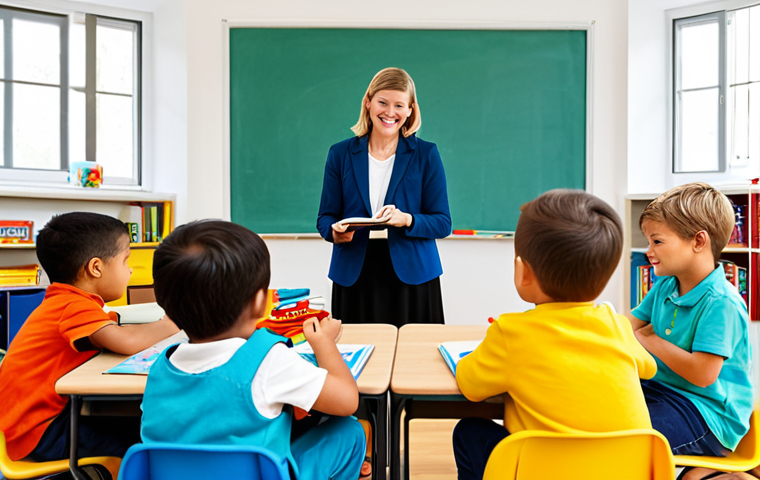 **

"A professional kindergarten teacher, fully clothed in practical and colorful, yet modest clothing suitable for working with children, is leading a small group of children in a circle time activity. They are in a bright and cheerful classroom with age-appropriate learning materials, picture books, and soft toys. The room is well-lit and organized, showcasing a typical 'förskola' environment. Safe for work, appropriate content, family-friendly, perfect anatomy, natural proportions, well-formed hands, proper finger count, professional."

**