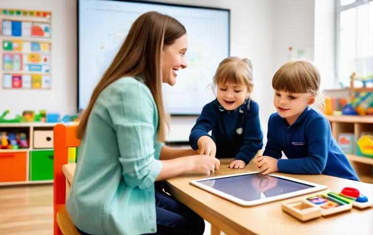 유아교육지도사 강의 준비를 위한 효율적인 방법 - **Collaborative Study Session for Future Educators:**
    "A group of three diverse university stude...