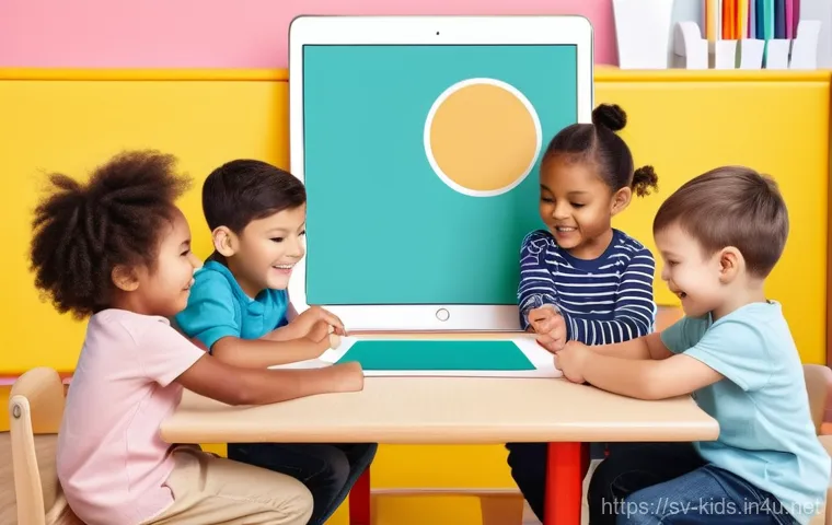 유아교육지도사 교육 자료 제작 플랫폼 추천 - **Creative Learning with Digital Design Tools**
    "A vibrant, brightly lit preschool classroom bus...