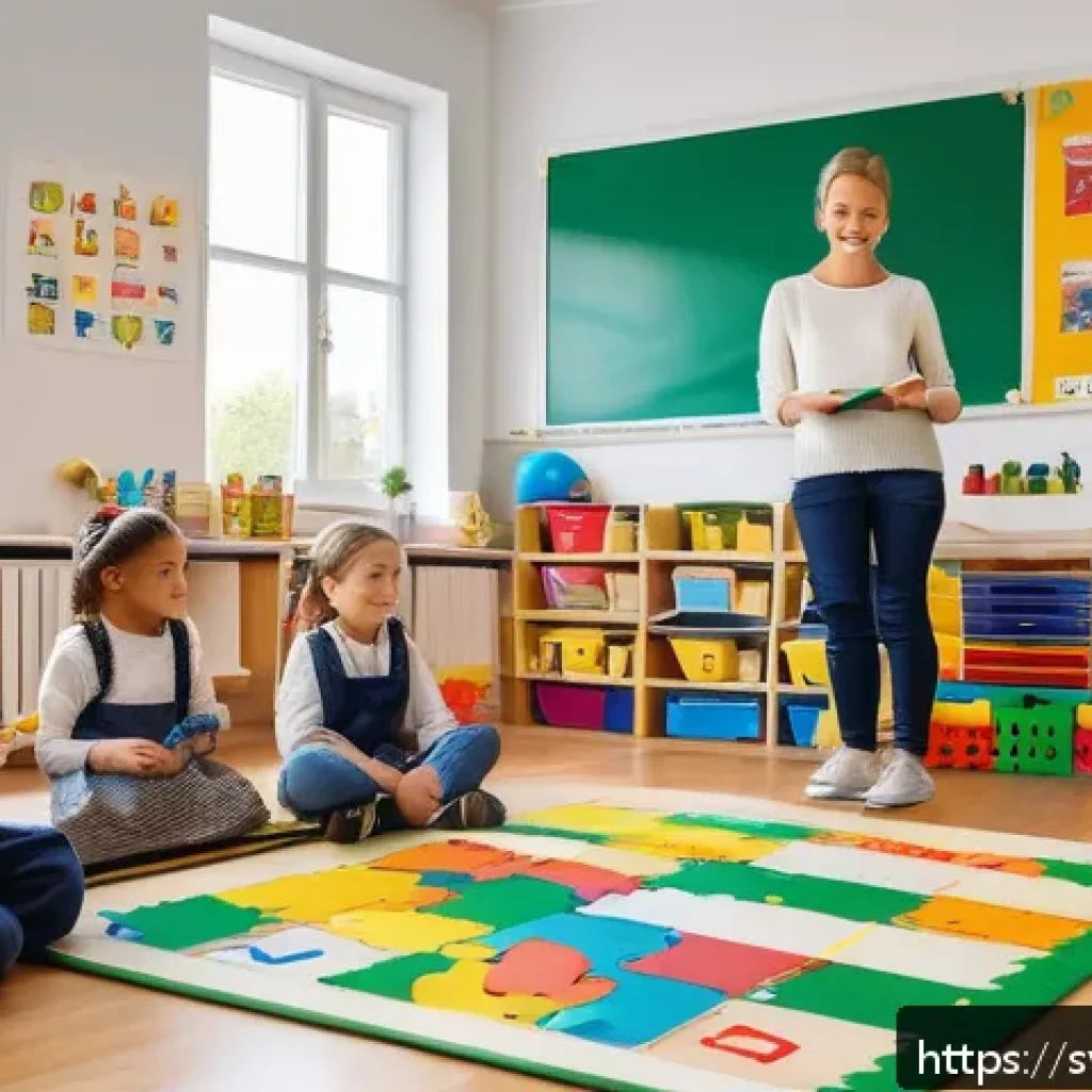유아교육지도사 필기시험의 출제 경향 분석 - A bright and inviting preschool classroom scene in Sweden, filled with diverse young children wearin...