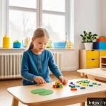 유아교육지도사 채용과정에서 자주 묻는 질문 - A warm and inviting preschool classroom scene in Sweden, showing a diverse group of young children a...