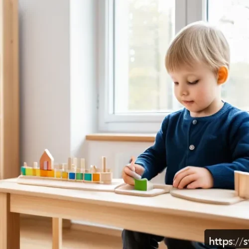 유아교육지도사 전공 선택 가이드 - A bright and welcoming Montessori preschool classroom in Sweden, featuring children aged 4-5 years e...